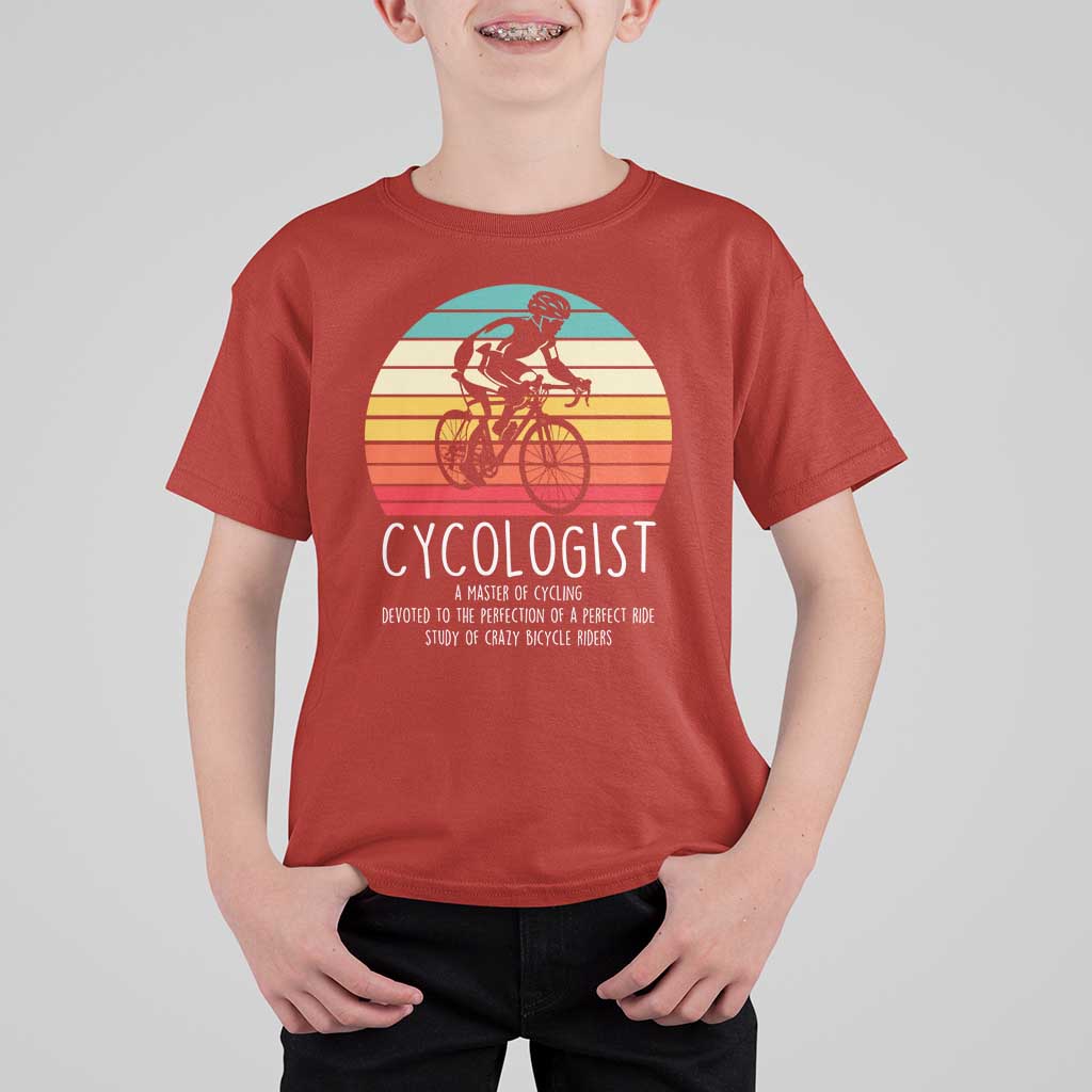 Cycologist Definition T Shirt For Kid Vintage Bicycle Rider Cycling Gift