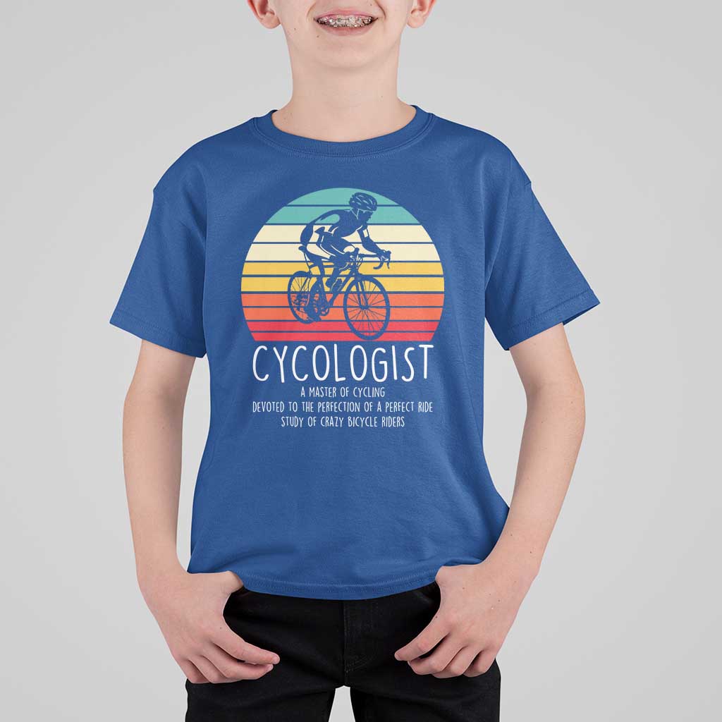 Cycologist Definition T Shirt For Kid Vintage Bicycle Rider Cycling Gift
