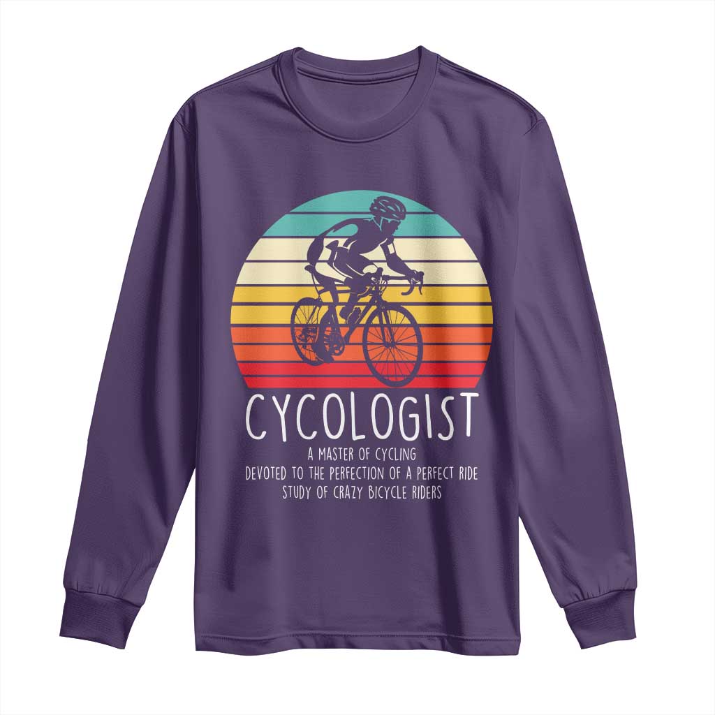 Cycologist Definition Long Sleeve Shirt Vintage Bicycle Rider Cycling Gift
