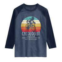 Cycologist Definition Raglan Shirt Vintage Bicycle Rider Cycling Gift