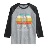 Cycologist Definition Raglan Shirt Vintage Bicycle Rider Cycling Gift