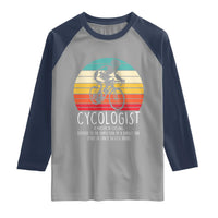 Cycologist Definition Raglan Shirt Vintage Bicycle Rider Cycling Gift