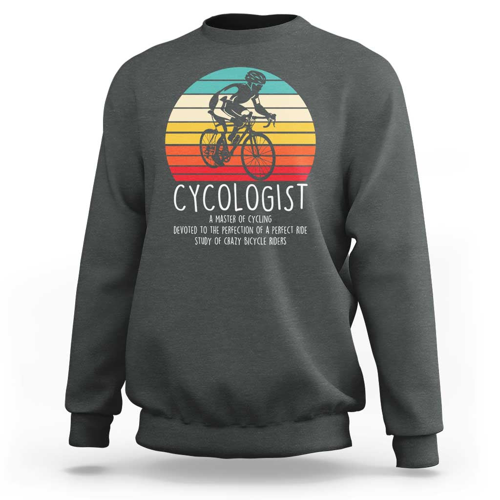 Cycologist Definition Sweatshirt Vintage Bicycle Rider Cycling Gift