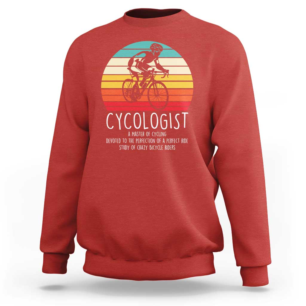 Cycologist Definition Sweatshirt Vintage Bicycle Rider Cycling Gift