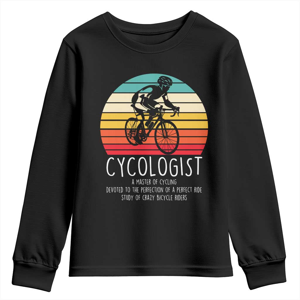Cycologist Definition Youth Sweatshirt Vintage Bicycle Rider Cycling Gift