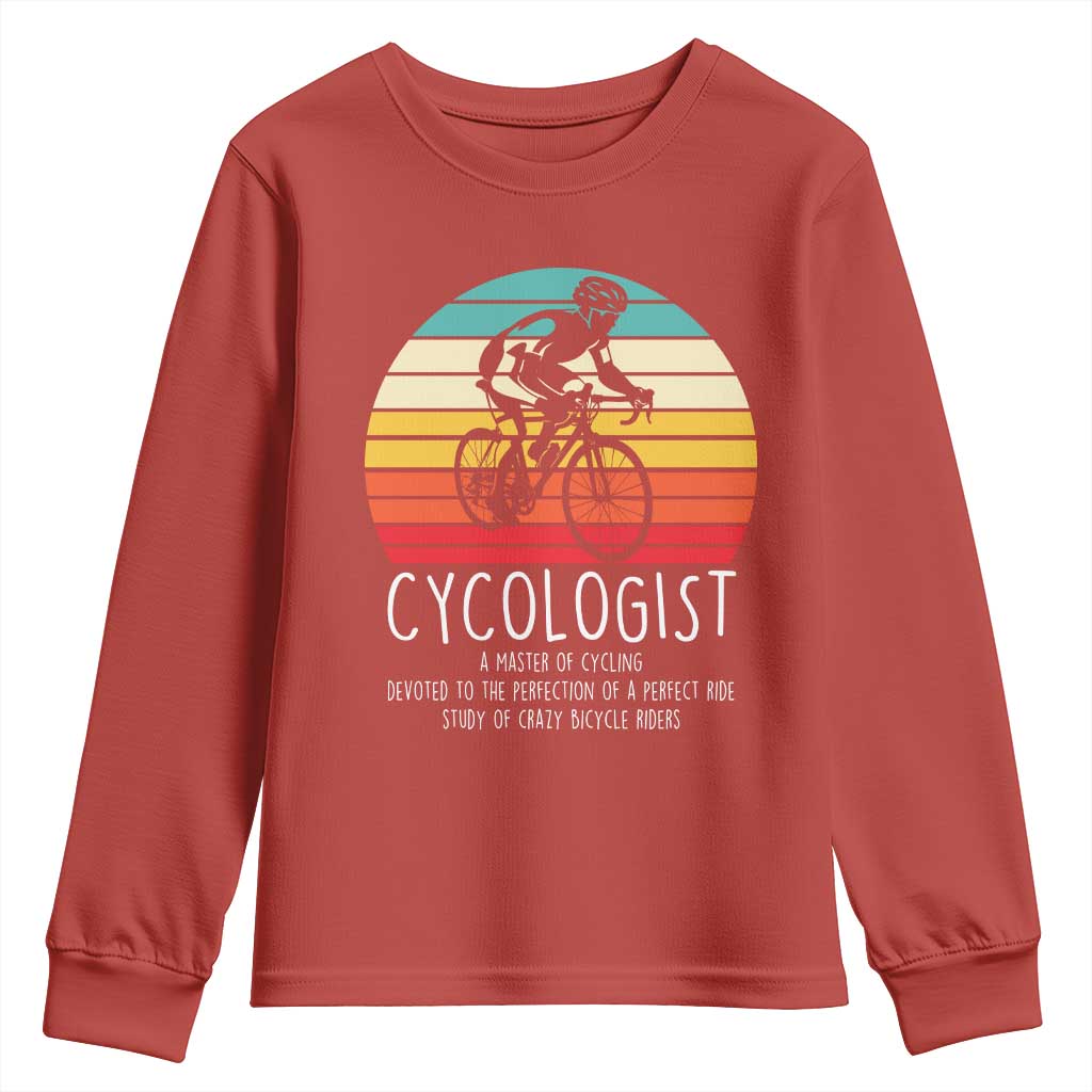 Cycologist Definition Youth Sweatshirt Vintage Bicycle Rider Cycling Gift