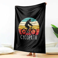 Cycopath Bigfoot Riding Bike Throw Blanket Funny Bigfoot Cyclist Bicycle Gift