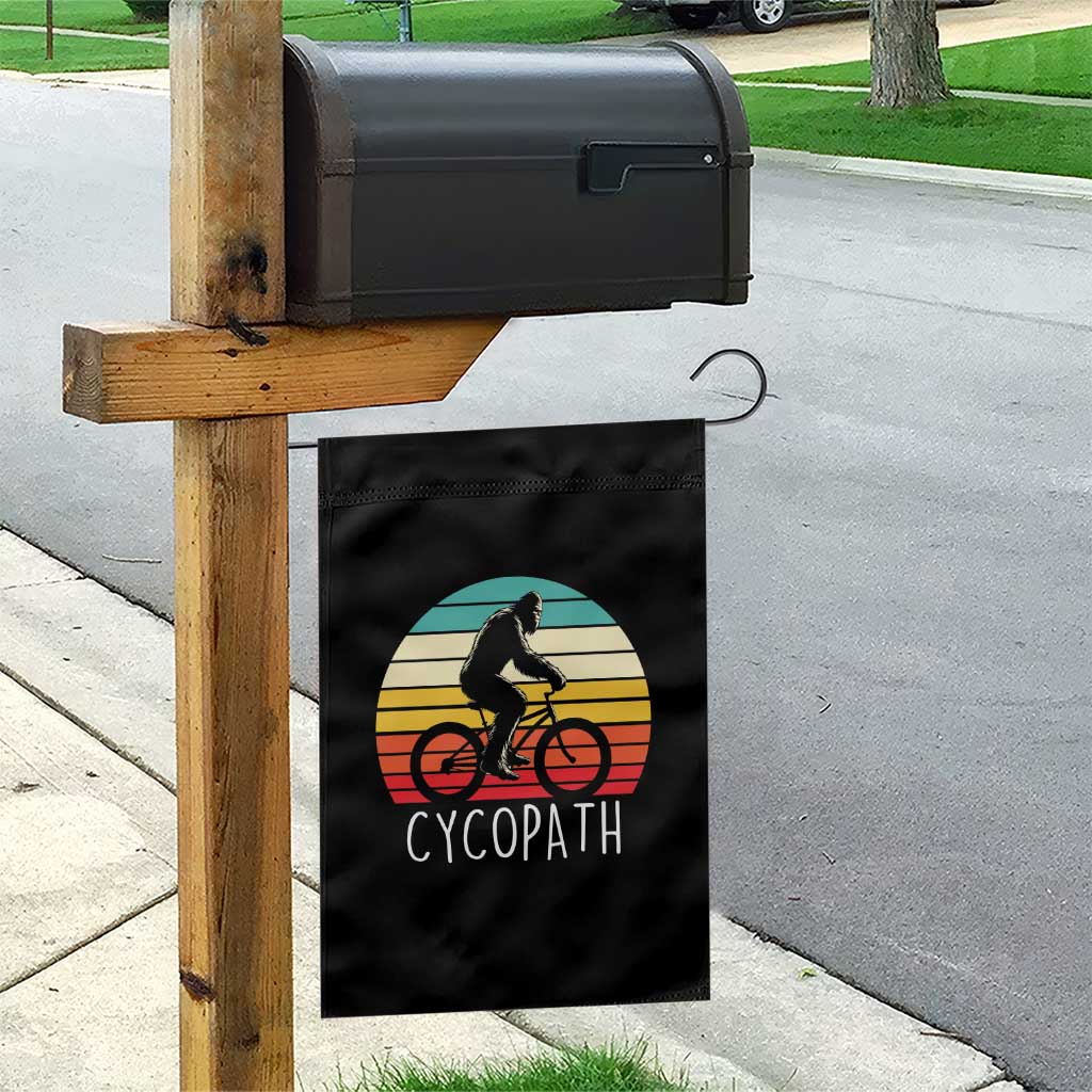 Cycopath Bigfoot Riding Bike Garden Flag Funny Bigfoot Cyclist Bicycle Gift
