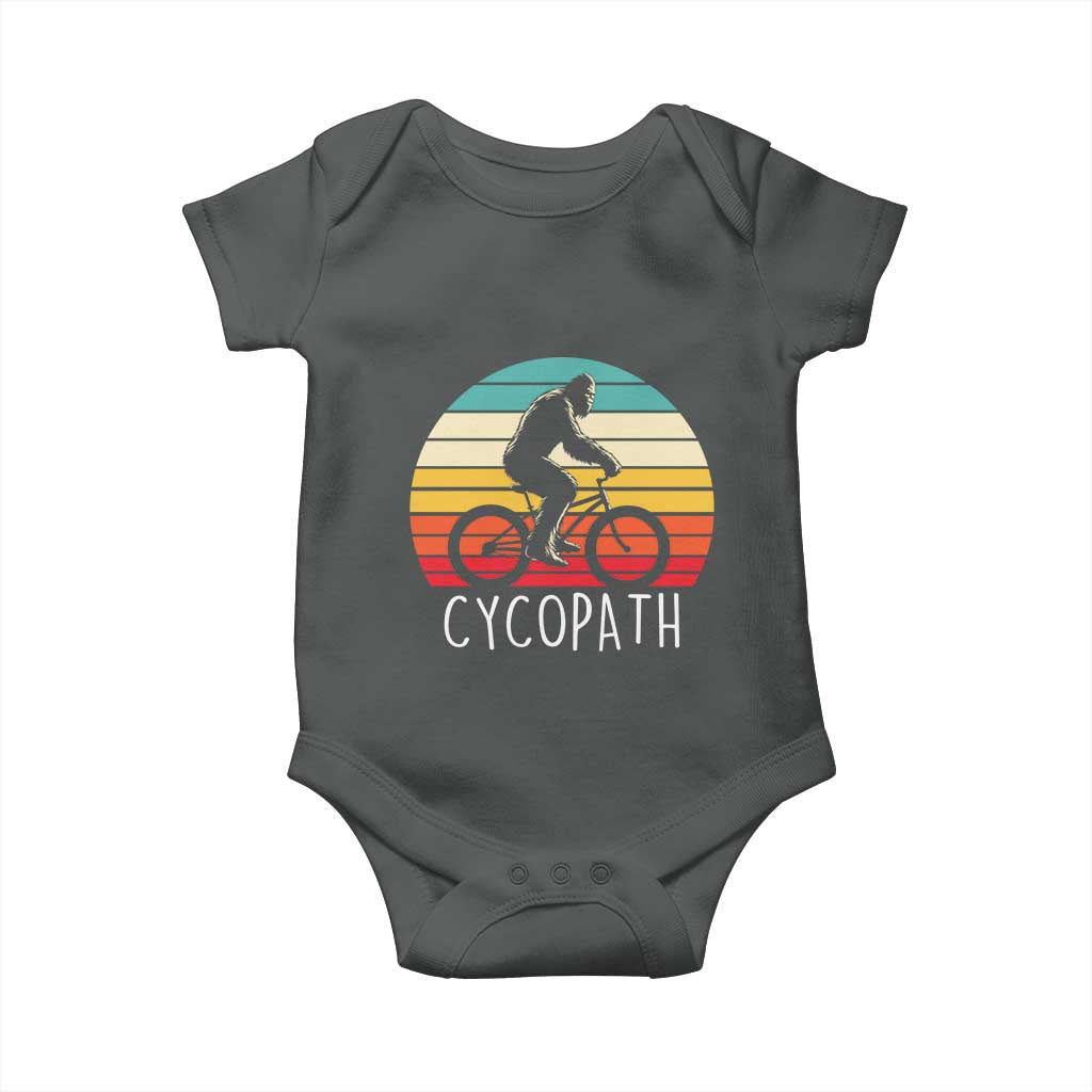 Cycopath Bigfoot Riding Bike Baby Onesie Funny Bigfoot Cyclist Bicycle Gift