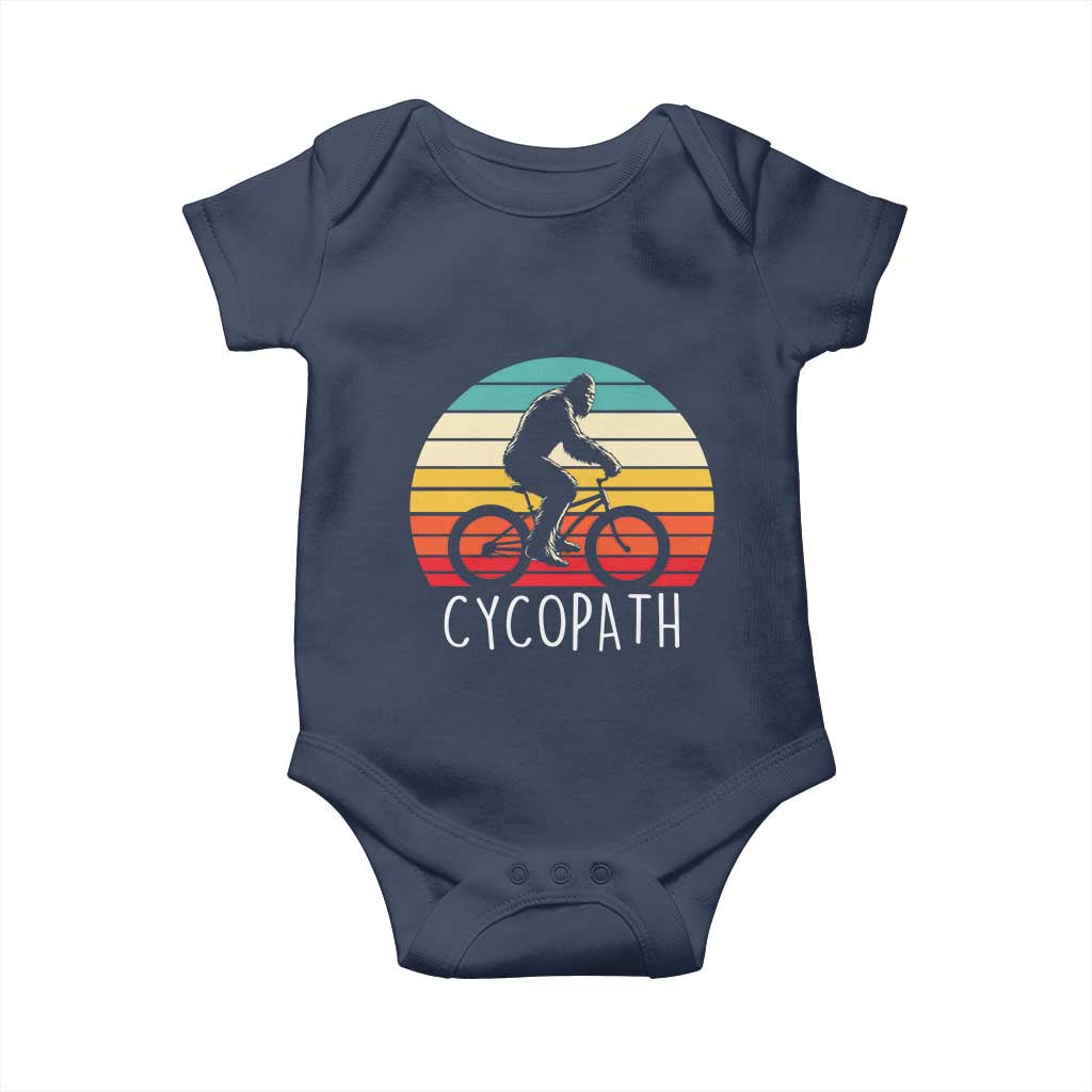 Cycopath Bigfoot Riding Bike Baby Onesie Funny Bigfoot Cyclist Bicycle Gift