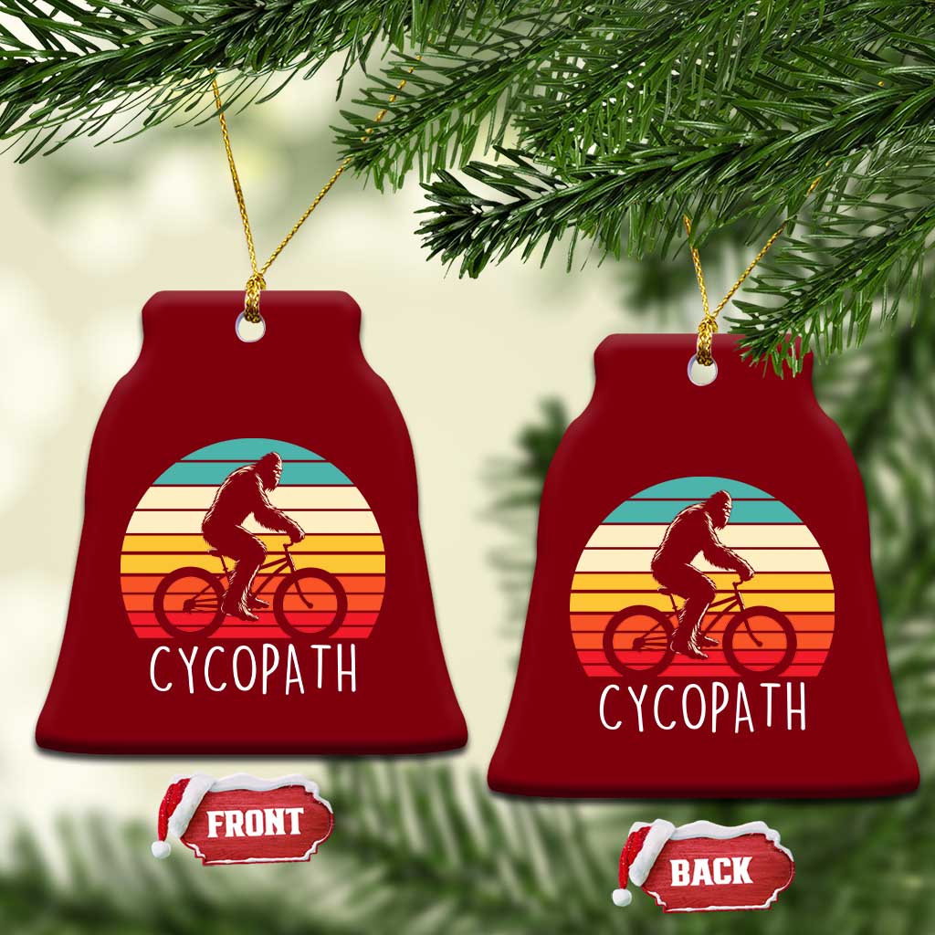Cycopath Bigfoot Riding Bike Ceramic Ornament Funny Bigfoot Cyclist Bicycle Gift