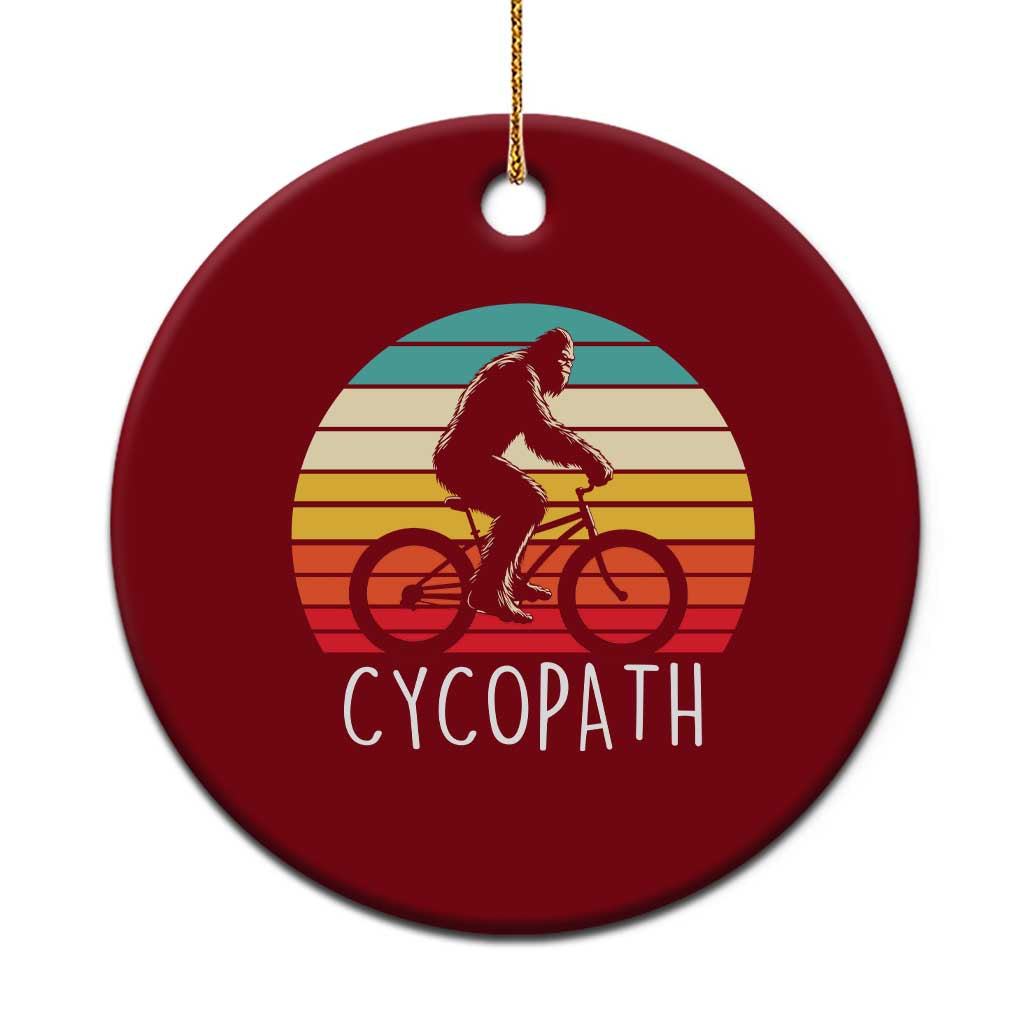 Cycopath Bigfoot Riding Bike Ceramic Ornament Funny Bigfoot Cyclist Bicycle Gift