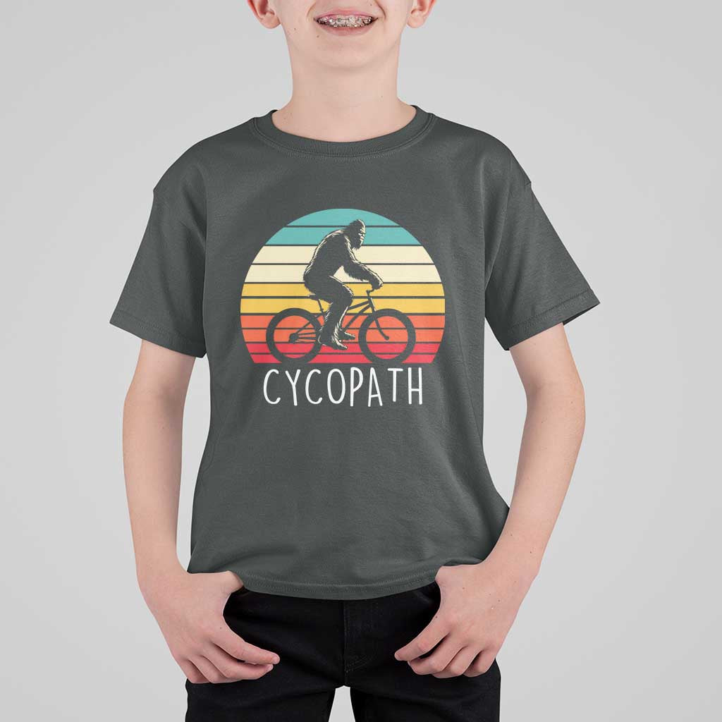 Cycopath Bigfoot Riding Bike T Shirt For Kid Funny Bigfoot Cyclist Bicycle Gift