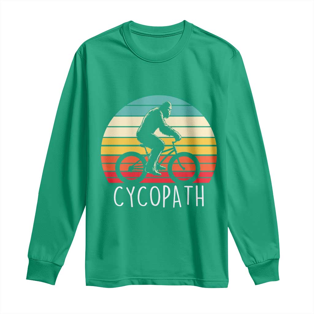 Cycopath Bigfoot Riding Bike Long Sleeve Shirt Funny Bigfoot Cyclist Bicycle Gift
