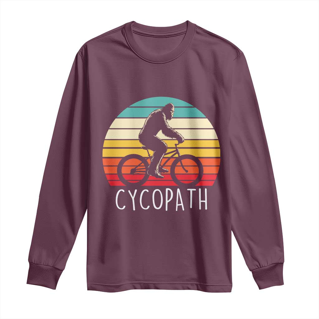 Cycopath Bigfoot Riding Bike Long Sleeve Shirt Funny Bigfoot Cyclist Bicycle Gift
