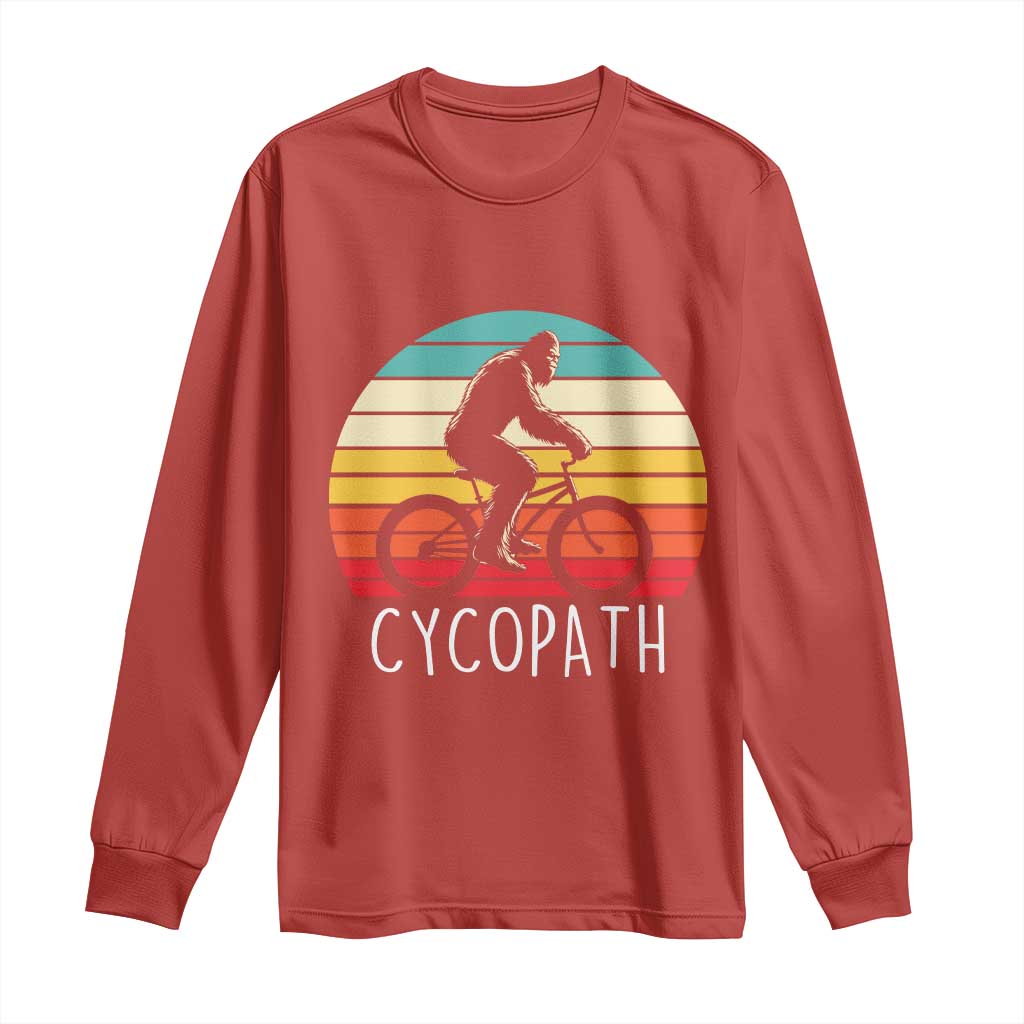Cycopath Bigfoot Riding Bike Long Sleeve Shirt Funny Bigfoot Cyclist Bicycle Gift