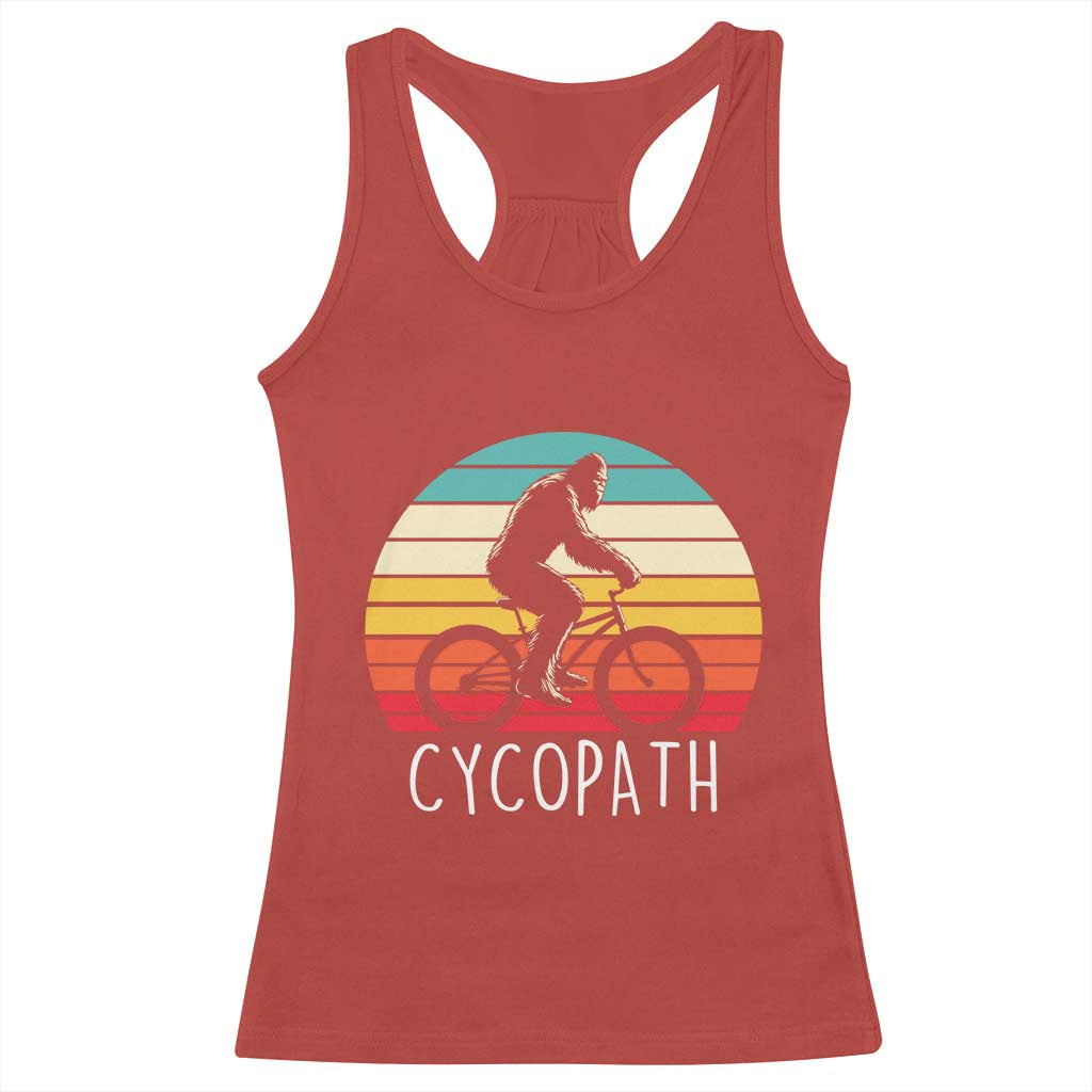 Cycopath Bigfoot Riding Bike Racerback Tank Top Funny Bigfoot Cyclist Bicycle Gift