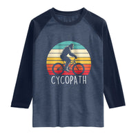 Cycopath Bigfoot Riding Bike Raglan Shirt Funny Bigfoot Cyclist Bicycle Gift