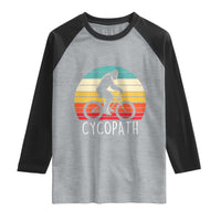 Cycopath Bigfoot Riding Bike Raglan Shirt Funny Bigfoot Cyclist Bicycle Gift