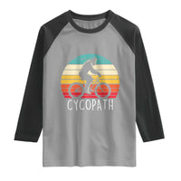 Cycopath Bigfoot Riding Bike Raglan Shirt Funny Bigfoot Cyclist Bicycle Gift