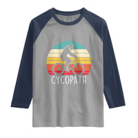 Cycopath Bigfoot Riding Bike Raglan Shirt Funny Bigfoot Cyclist Bicycle Gift