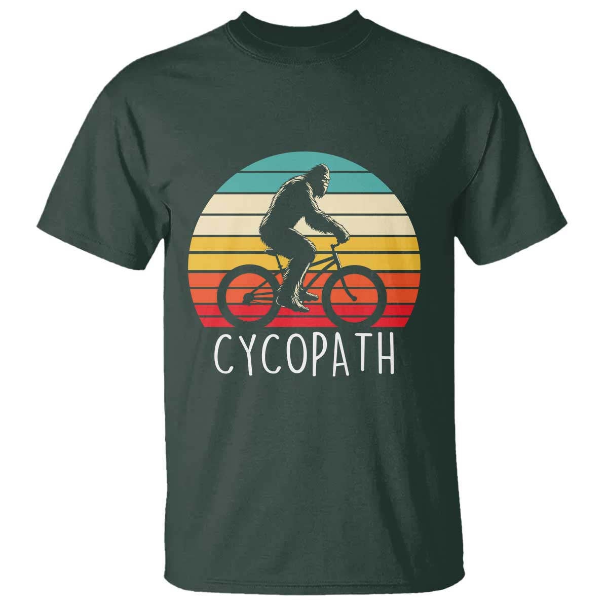 Cycopath Bigfoot Riding Bike T Shirt Funny Bigfoot Cyclist Bicycle Gift