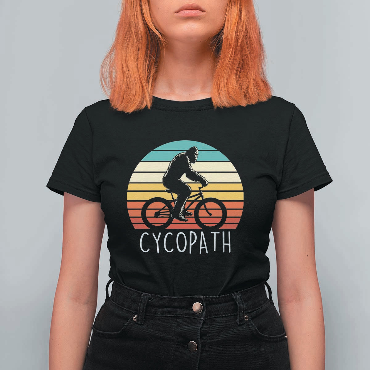 Cycopath Bigfoot Riding Bike T Shirt For Women Funny Bigfoot Cyclist Bicycle Gift