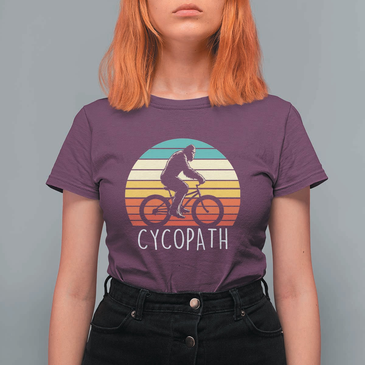 Cycopath Bigfoot Riding Bike T Shirt For Women Funny Bigfoot Cyclist Bicycle Gift