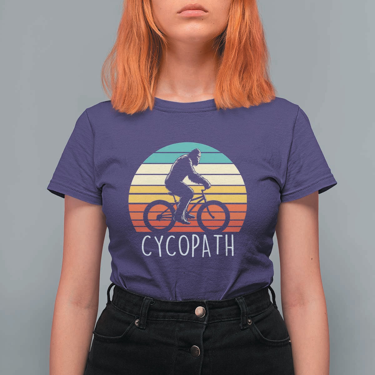 Cycopath Bigfoot Riding Bike T Shirt For Women Funny Bigfoot Cyclist Bicycle Gift