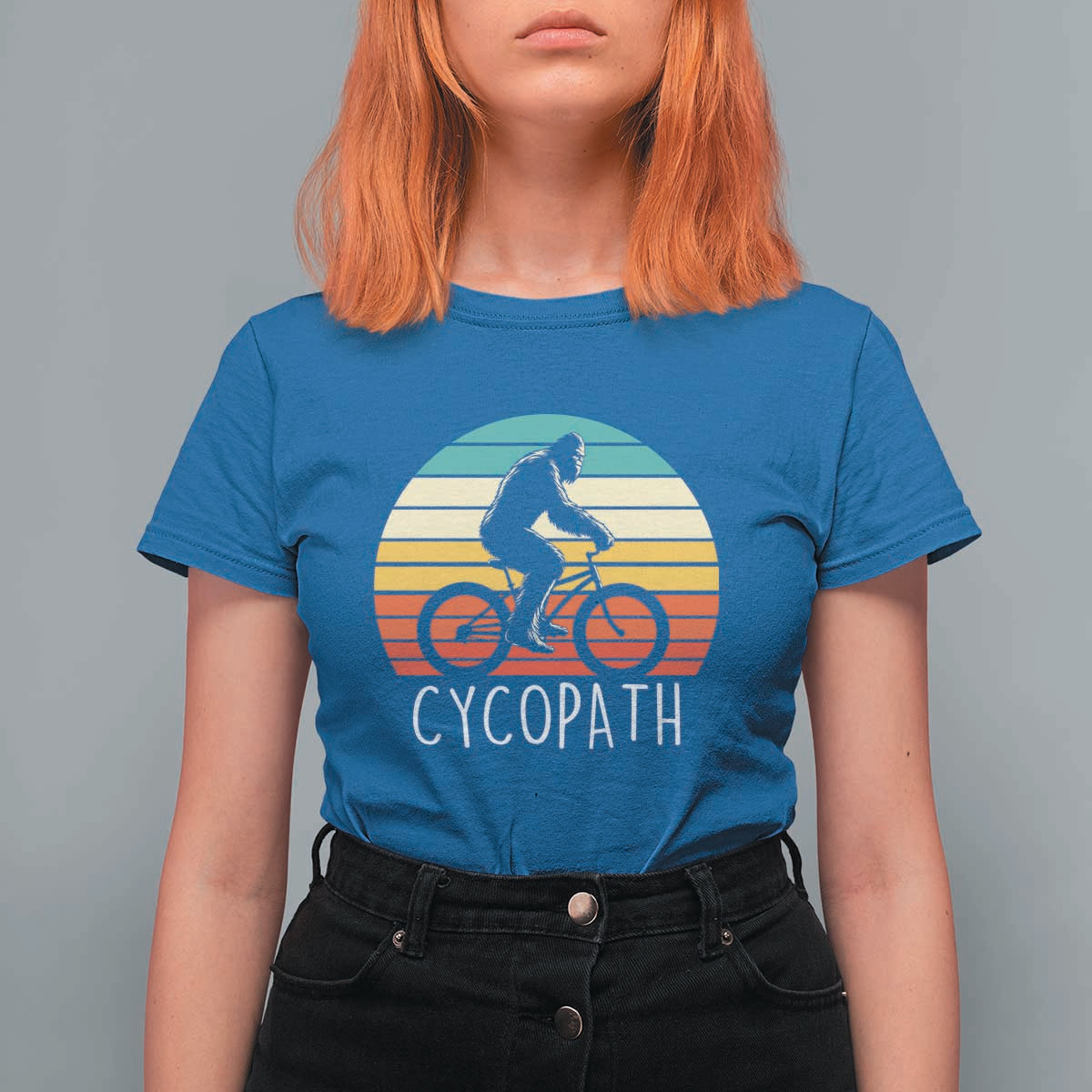 Cycopath Bigfoot Riding Bike T Shirt For Women Funny Bigfoot Cyclist Bicycle Gift