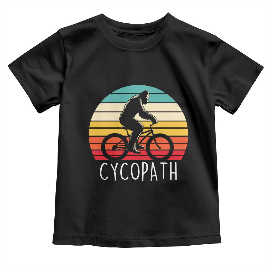 Cycopath Bigfoot Riding Bike Toddler T Shirt Funny Bigfoot Cyclist Bicycle Gift