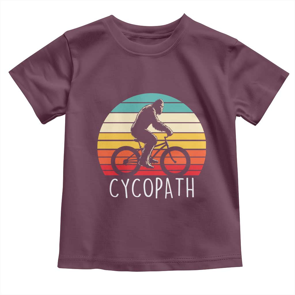 Cycopath Bigfoot Riding Bike Toddler T Shirt Funny Bigfoot Cyclist Bicycle Gift