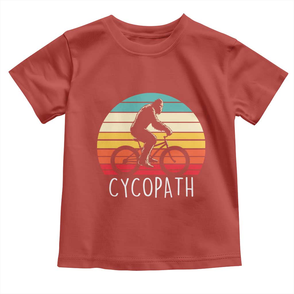 Cycopath Bigfoot Riding Bike Toddler T Shirt Funny Bigfoot Cyclist Bicycle Gift