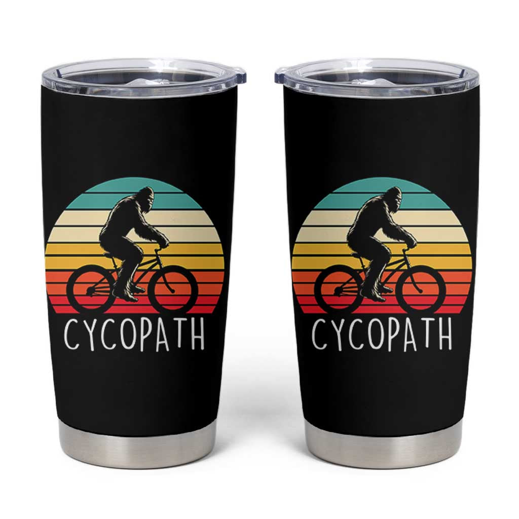 Cycopath Bigfoot Riding Bike Tumbler Cup Funny Bigfoot Cyclist Bicycle Gift