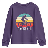 Cycopath Bigfoot Riding Bike Youth Sweatshirt Funny Bigfoot Cyclist Bicycle Gift