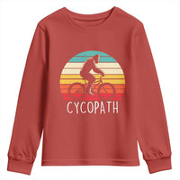 Cycopath Bigfoot Riding Bike Youth Sweatshirt Funny Bigfoot Cyclist Bicycle Gift