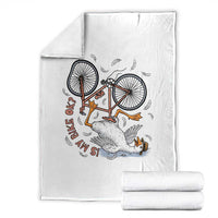 Funny Bike Crash Cycling Goose Lover Throw Blanket Is My Bike OK