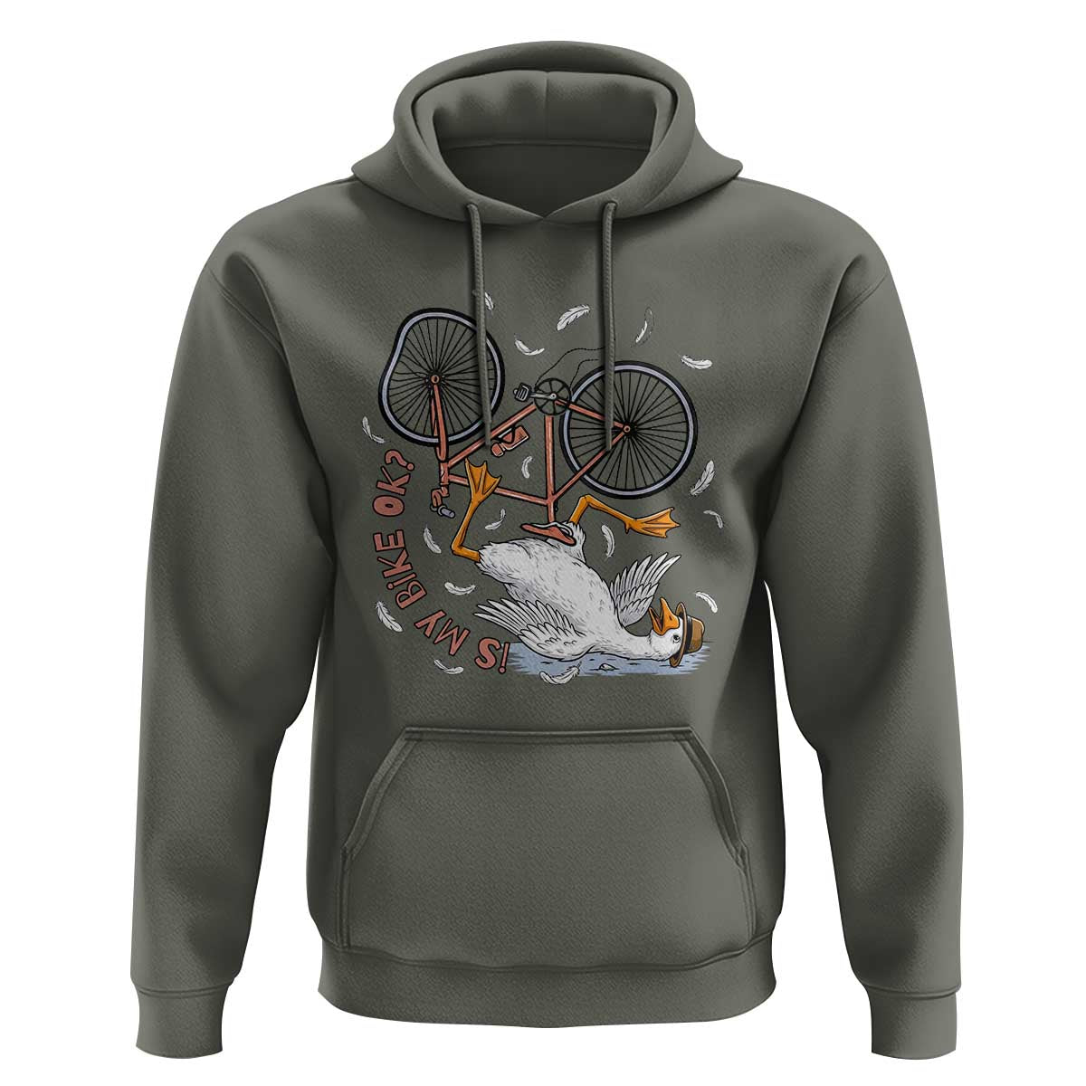 Funny Bike Crash Cycling Goose Lover Hoodie Is My Bike OK