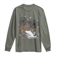 Funny Bike Crash Cycling Goose Lover Long Sleeve Shirt Is My Bike OK