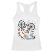 Funny Bike Crash Cycling Goose Lover Racerback Tank Top Is My Bike OK