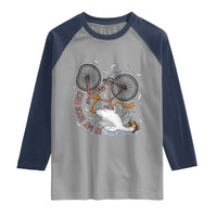 Funny Bike Crash Cycling Goose Lover Raglan Shirt Is My Bike OK