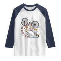 Funny Bike Crash Cycling Goose Lover Raglan Shirt Is My Bike OK