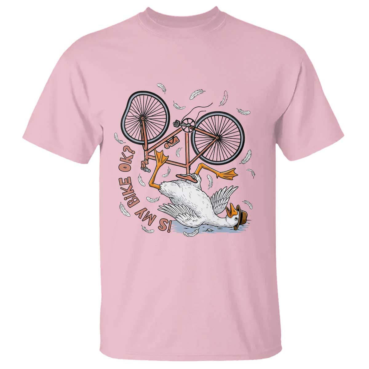 Funny Bike Crash Cycling Goose Lover T Shirt Is My Bike OK