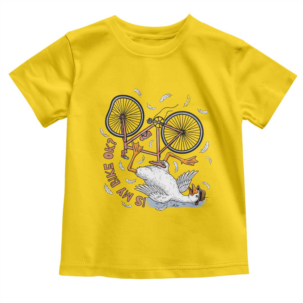 Funny Bike Crash Cycling Goose Lover Toddler T Shirt Is My Bike OK