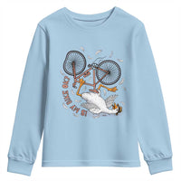 Funny Bike Crash Cycling Goose Lover Youth Sweatshirt Is My Bike OK