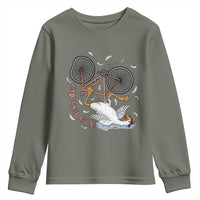 Funny Bike Crash Cycling Goose Lover Youth Sweatshirt Is My Bike OK