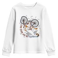 Funny Bike Crash Cycling Goose Lover Youth Sweatshirt Is My Bike OK