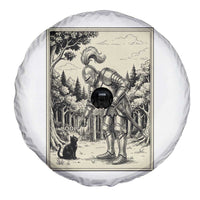 Funny Medieval Knight Boop Black Cat Spare Tire Cover Renaissance Fantasy Cat Lover