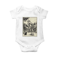 Funny Medieval Knight Boop Black Cat Baby Onesie Renaissance Fantasy Cat Lover