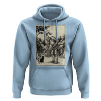 Funny Medieval Knight Boop Black Cat Hoodie Renaissance Fantasy Cat Lover